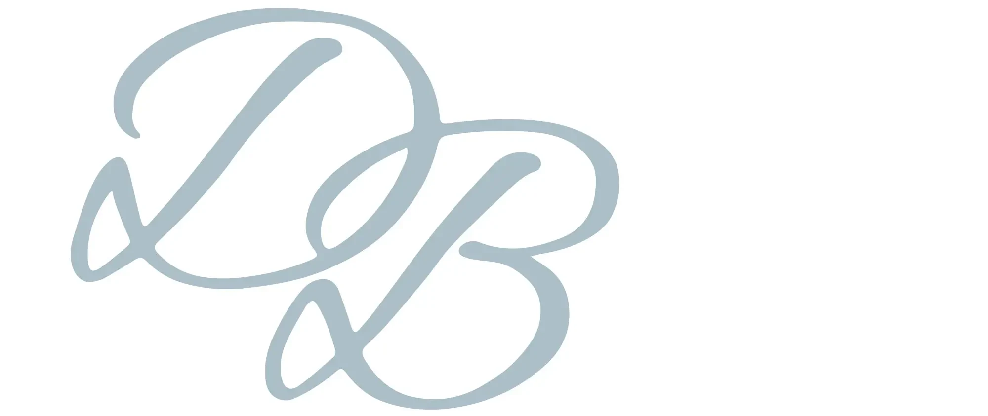 Stylized intertwined letters 'D' and 'B' in a soft blue color against a white background, showcasing an elegant and modern design